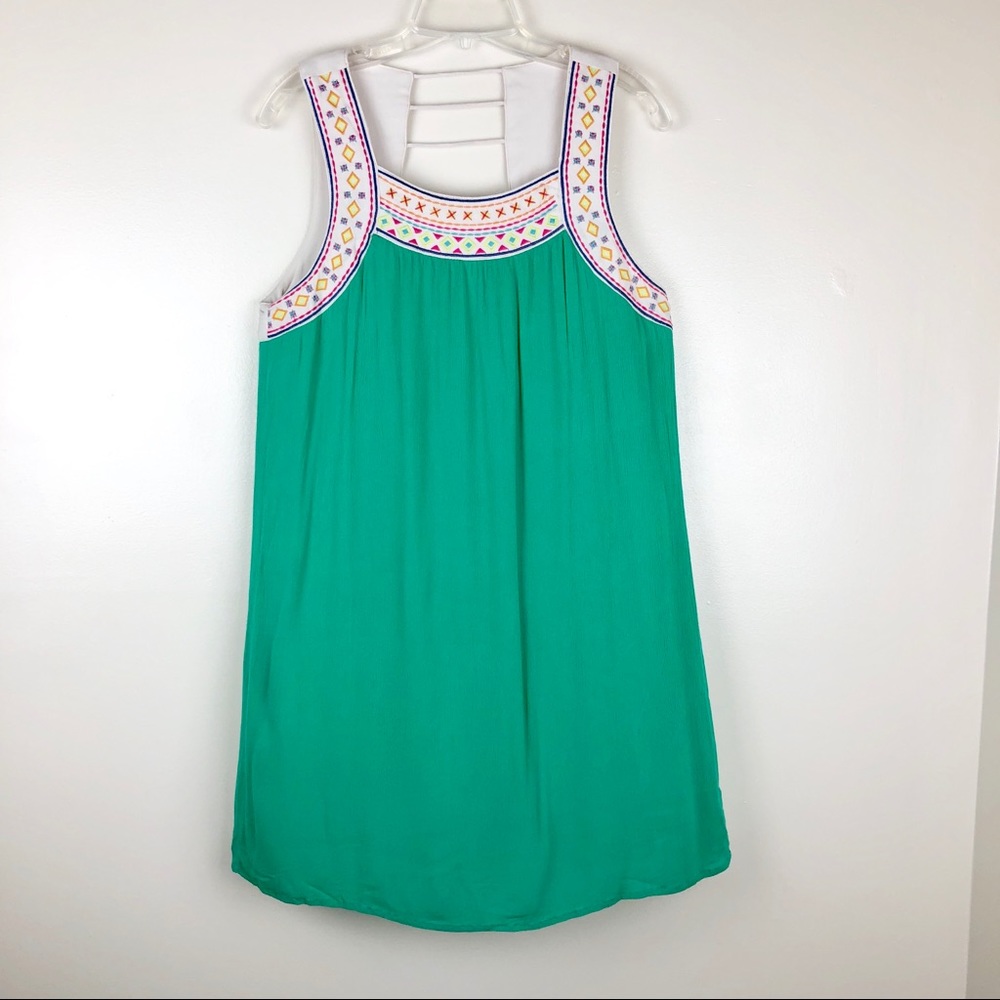 Flying Tomato Embroidered Sheath Dress Green Large